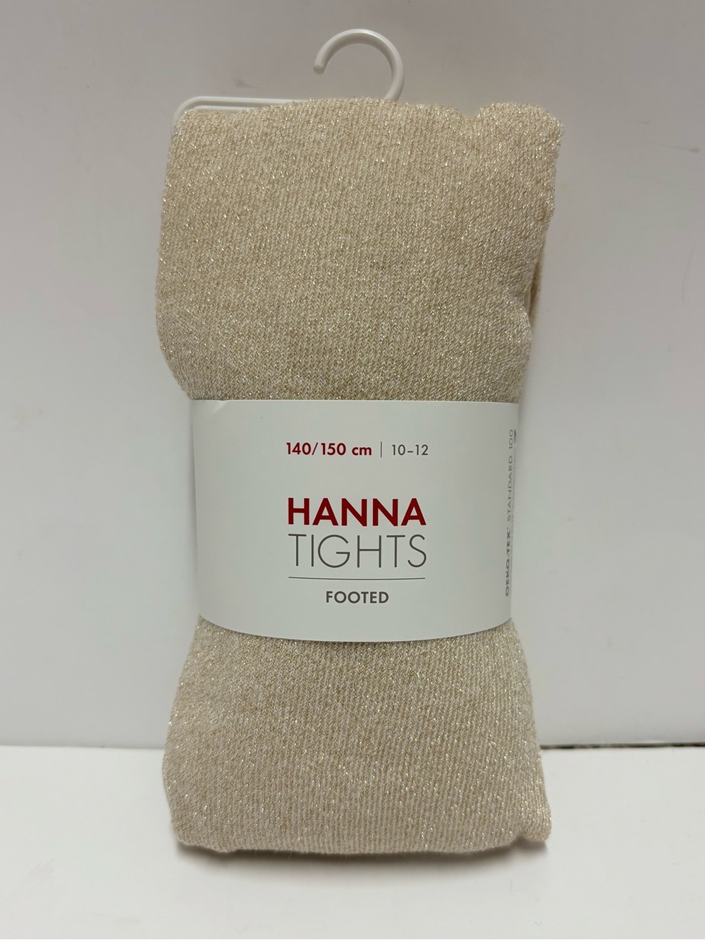 Hanna Anderson Gold Sparkle Footed Tights Sz 10-12 NEW